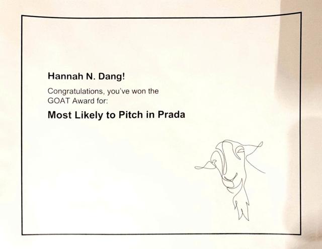 GOAT Award · Most Likely to Pitch in Prada