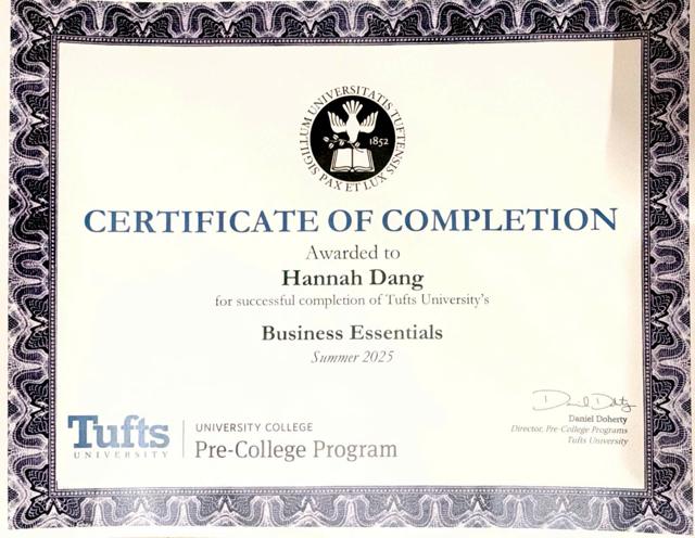 Tufts Pre-College Program · Business Essentials · Summer 2025