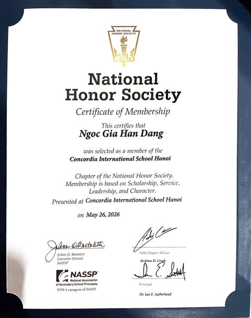 National Honor Society · Grade 11 & 12